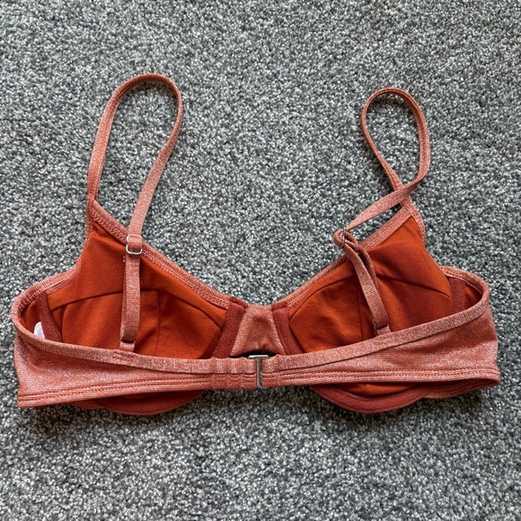 Xhilaration Swim Juniors' Rust Metallic Sparkle Underwire Bikini Top - small 0-2 - Picture 3 of 5